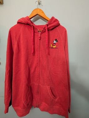 Disney Parks Hoodie 3XL Red Mickey Zip Up